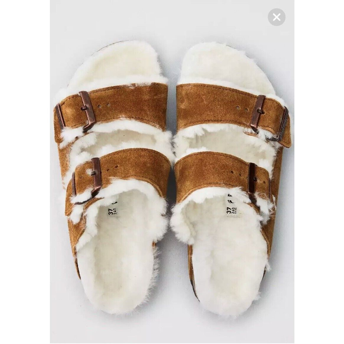 New Birkenstock Arizona Shearlingsuede Leather Size 37